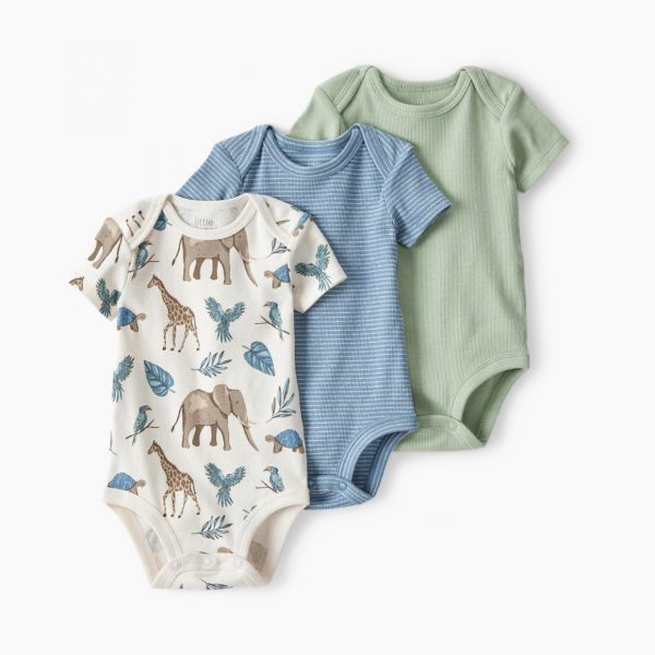neon-NEON-KF-CARTERS-3PK-1 Carter's Baby Bodysuit 3-Pack, Organic Cotton