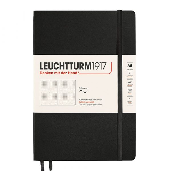 Leuchtturm1917 Notebook, A5, Dotted, Black